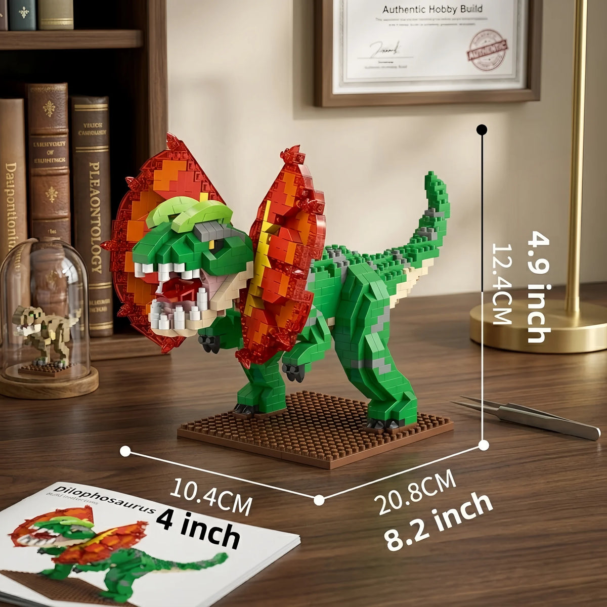 Jurassic Dilophosaurus Micro Mini Building Blocks Set By Knew Built