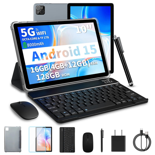 Pritom Android 15 Tablet With Keyboard And Case