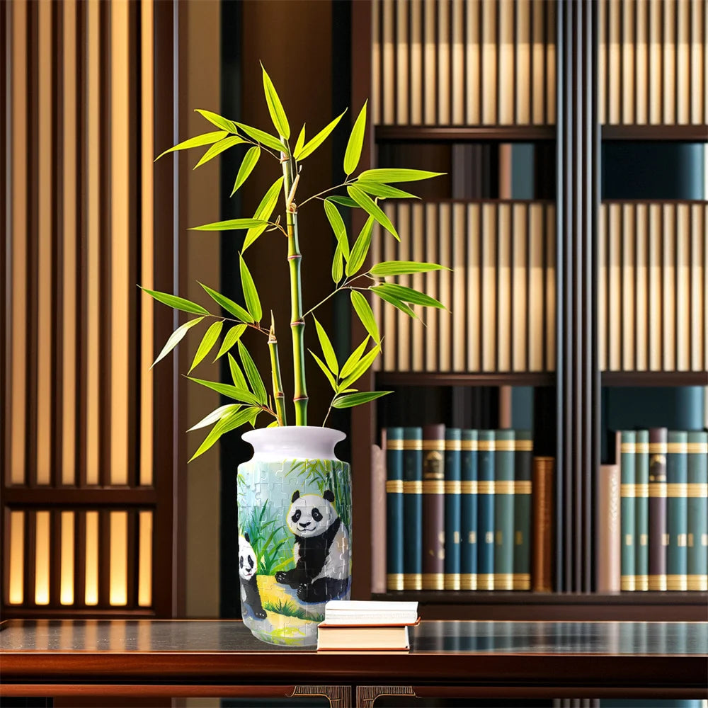 CONUSEA 162 Piece Panda Bamboo 3D Puzzle Vase For Home Decor Gift