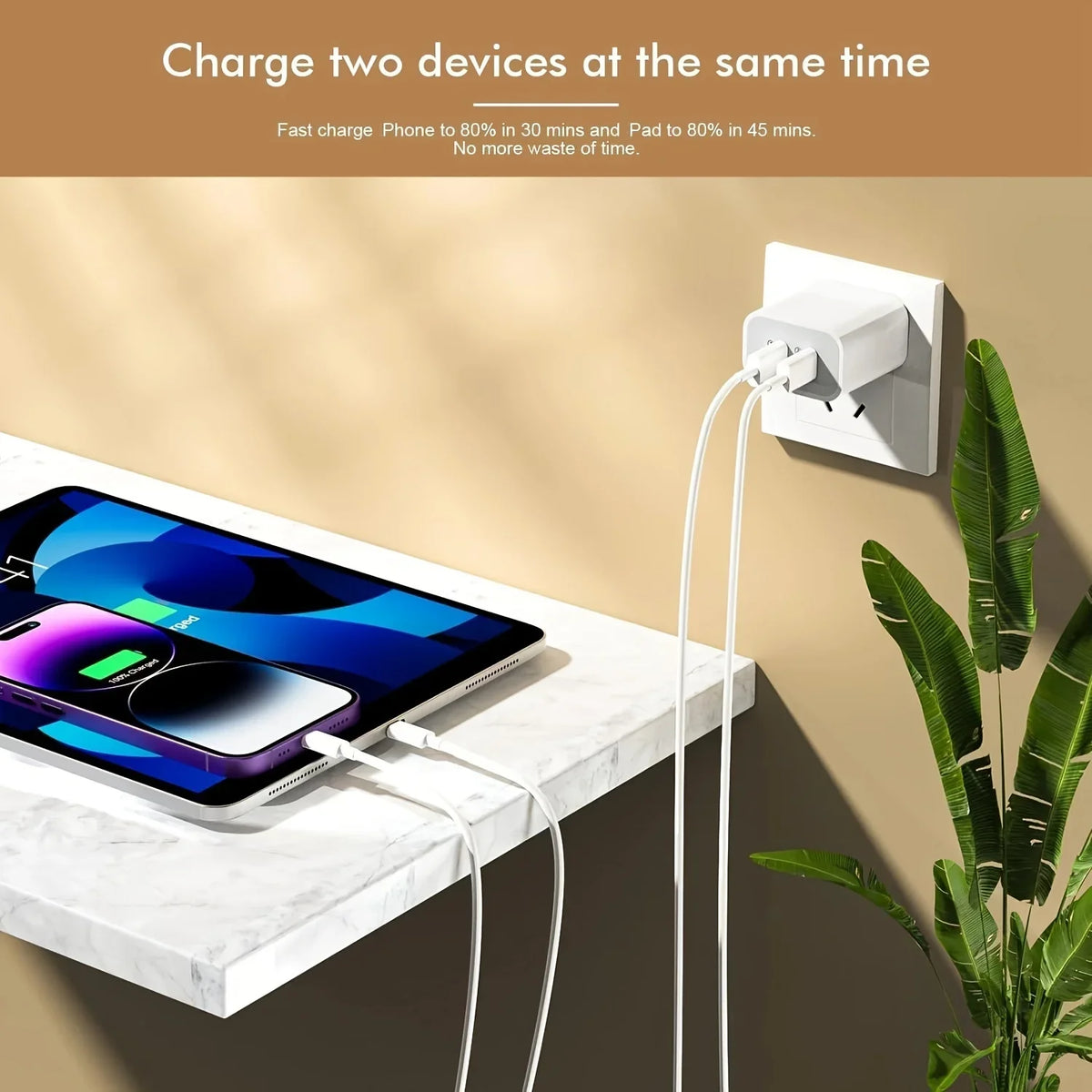 Sanprio Dual Port 40w Usb C Wall Charger With Cable