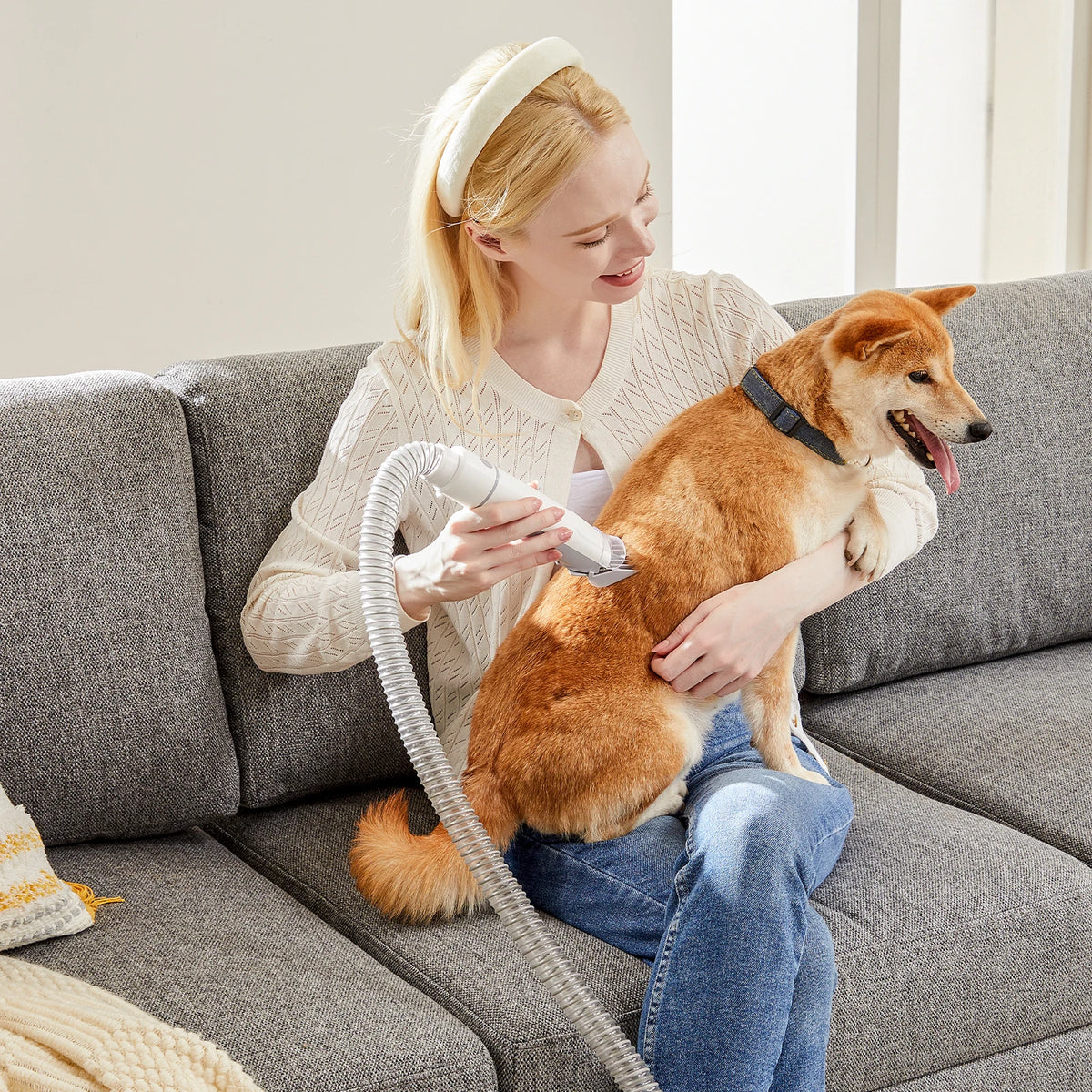 Sweetcrispy Pet Grooming Vacuum Kit with Clippers And Tools