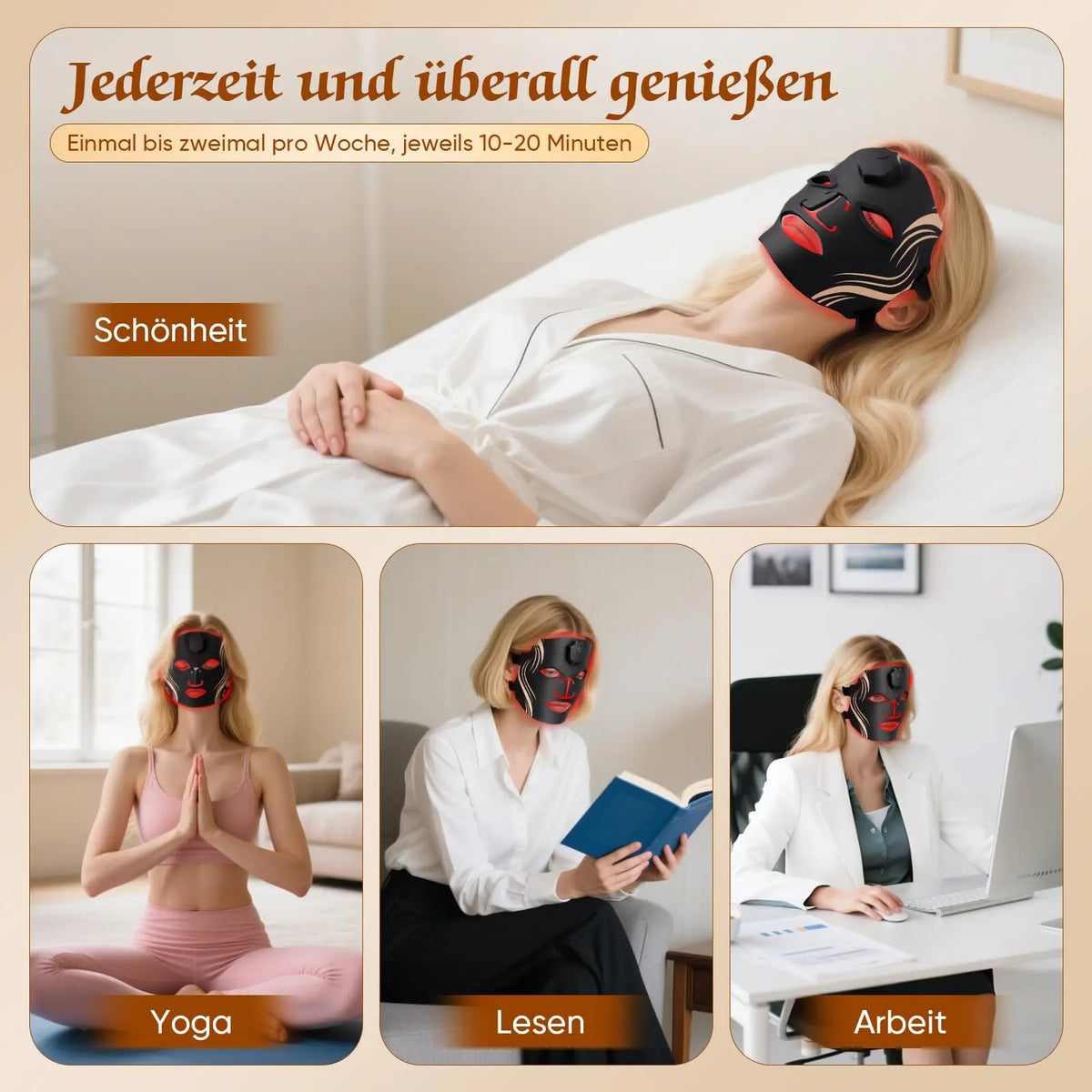 UBilli Led 7 Color Face Mask Silicone Red Light Therapy
