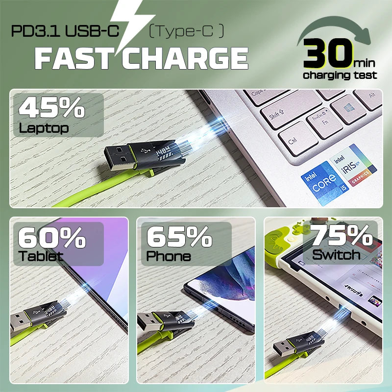Powerwin 240W USB C Cable PD3.1 Fast Charge