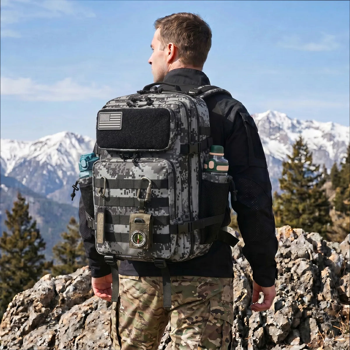 Refire Gear 45L Tactical Fishing Backpack With Bottle Holders