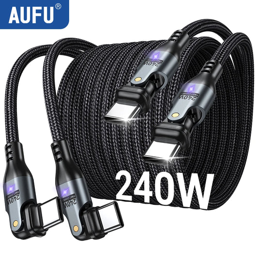 AUFU 2-Pack USB C To C Cable 240W Fast Charge Braided