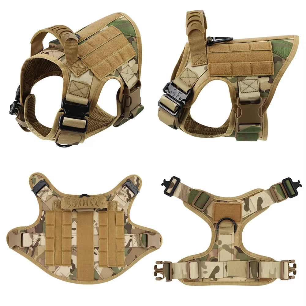Tactical Dog Vest Harness Set With Collar And Leash For K9 Training