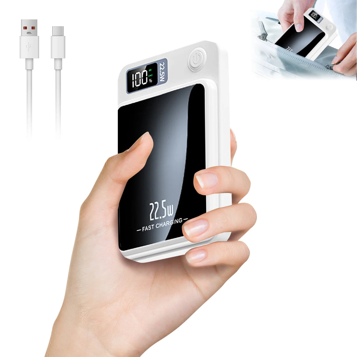 Magnetic Wireless Power Bank Solar Panel Digital Fast Charger