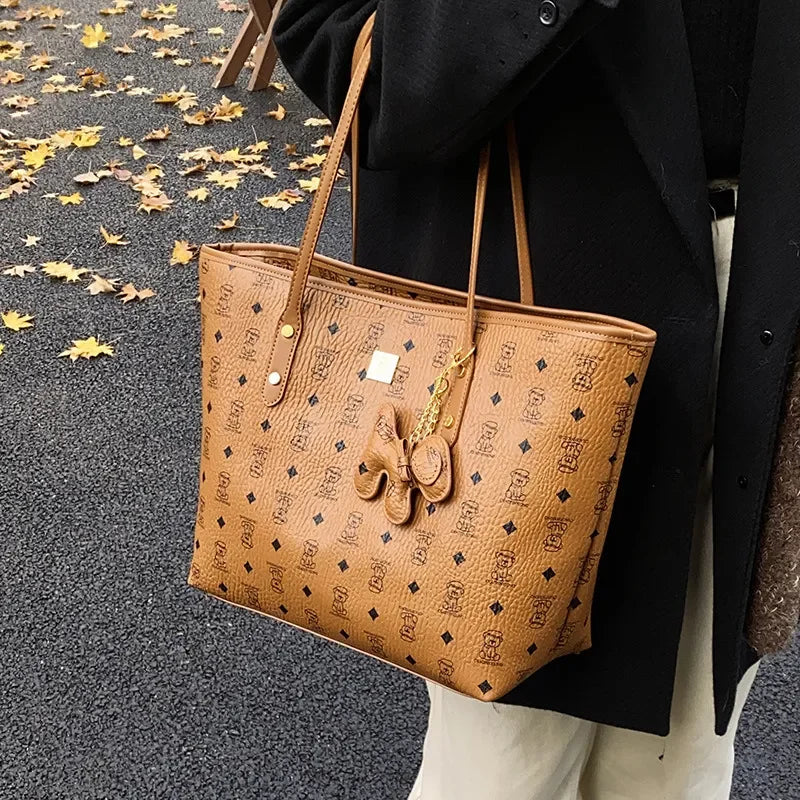 Women Genuine Leather Square Tote Shoulder Bag Handbag