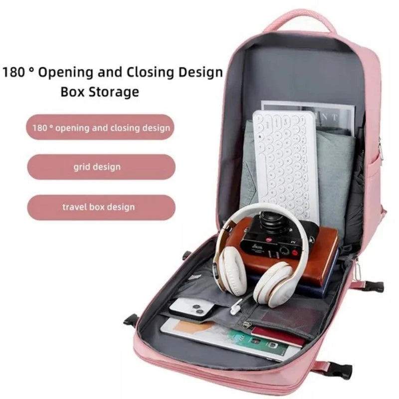 Water Resistant Laptop Backpack With USB Port For Business Travel