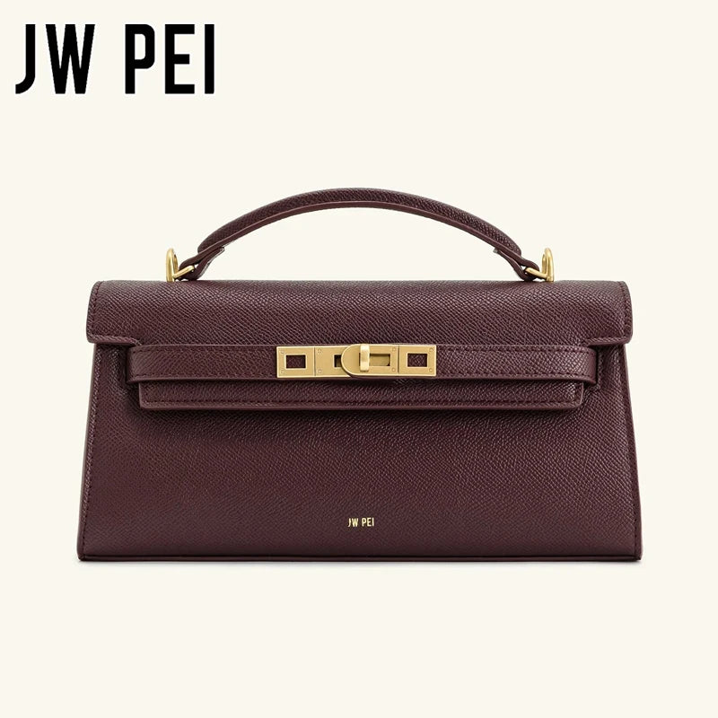 JW PEI Noor Leather Top Handle Handbag Crocodile Embossed
