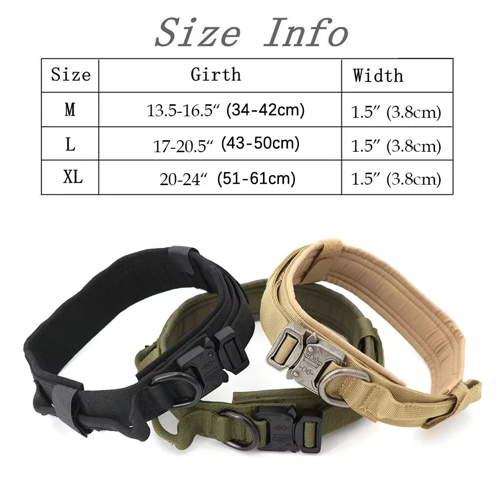 Adjustable Tactical Nylon Dog Training Collar And Leash Set With Quick Release Buckle