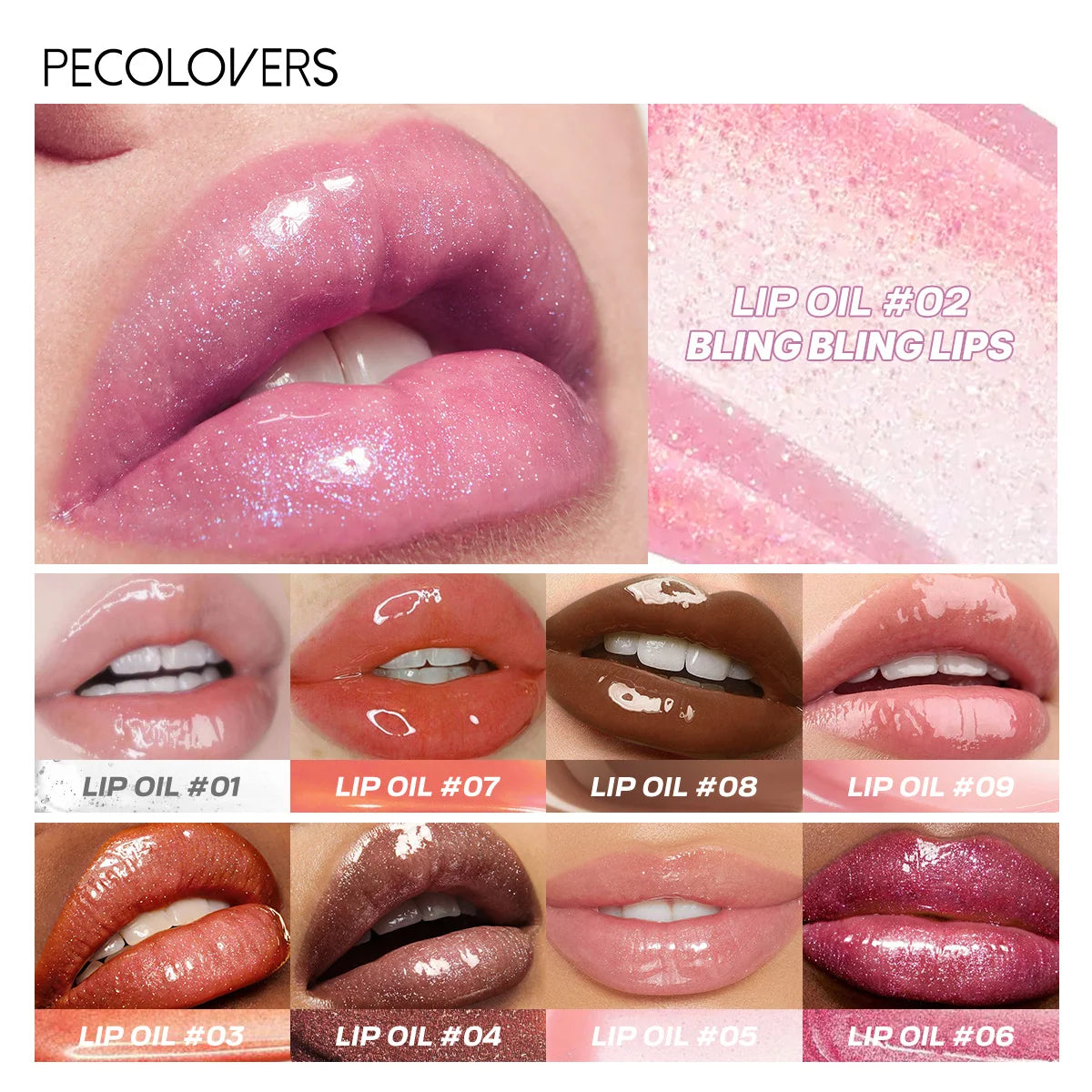 Moisturizing Lip Oil Gloss Set With Non Sticky Translucent Shine
