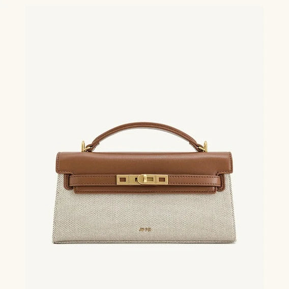 JW PEI Noor Leather Top Handle Handbag Crocodile Embossed