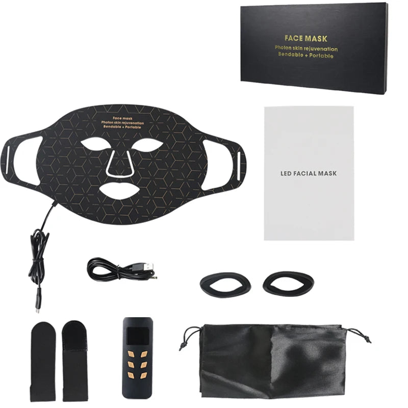 Portable Led Face Mask With 4 Modes Skin Rejuvenation Light Therapy