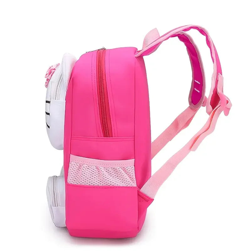 The Mesuca Cute 3D Cartoon Cat Kids Backpack For Girls, Lightweight Spine‑Protected Toddler School Bag, Adjustable Breathable Shoulder Strap Children Daypack, Waterproof Kindergarten Bookbag Outdoor Travel Birthday Gift