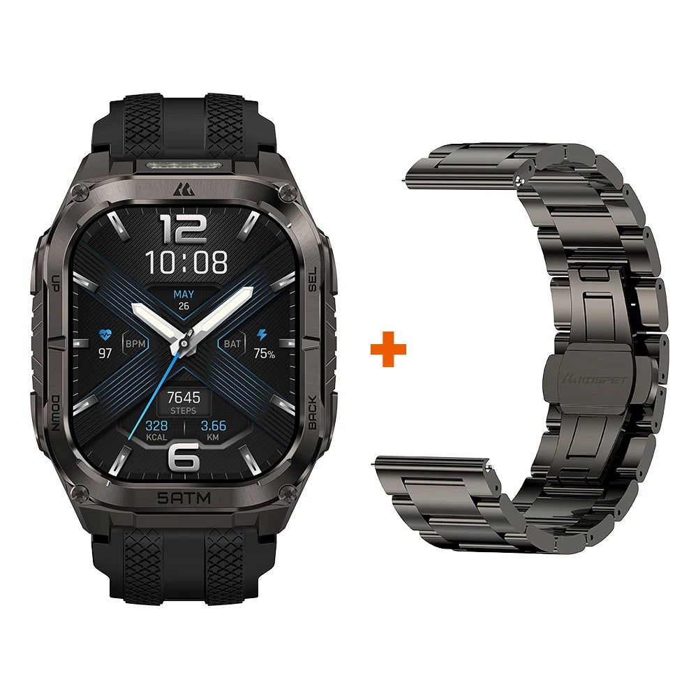 KOSPET Tank M4C GPS Smartwatch Waterproof Flashlight Health Monitor