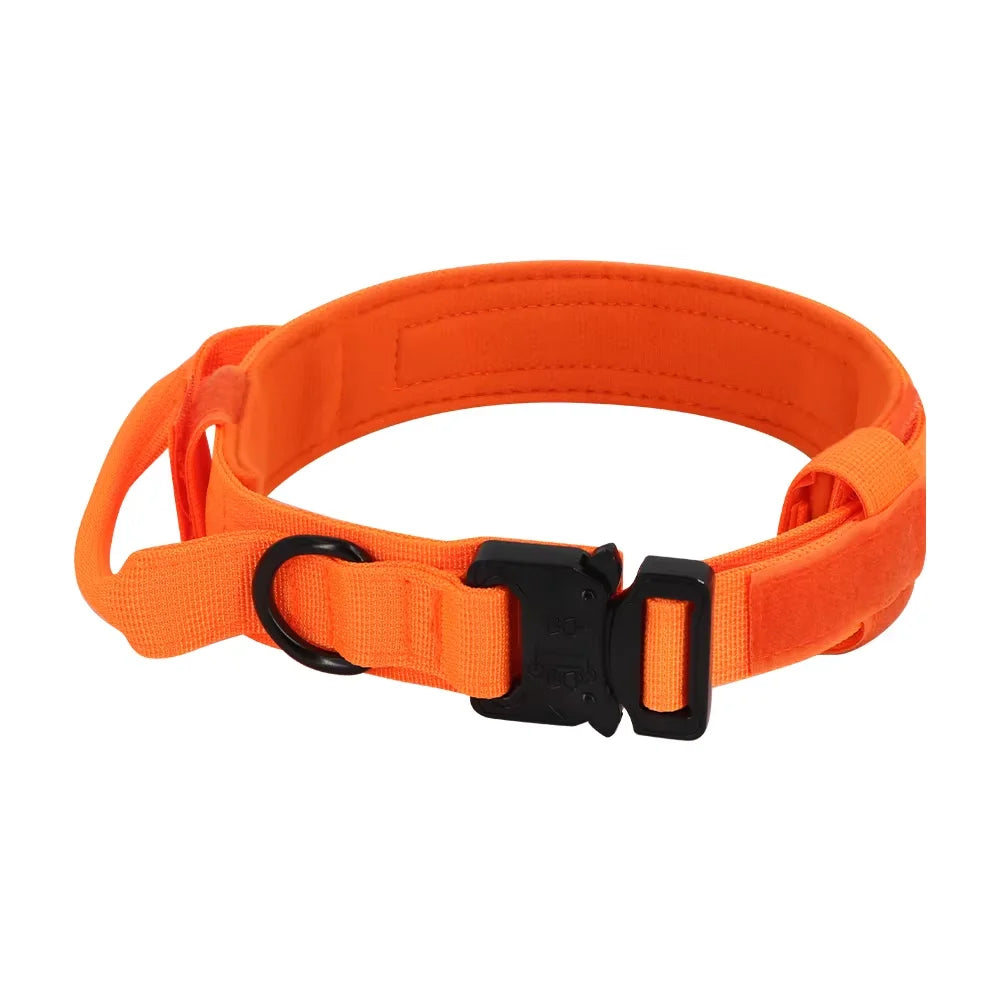 Adjustable Tactical Nylon Dog Training Collar And Leash Set With Quick Release Buckle