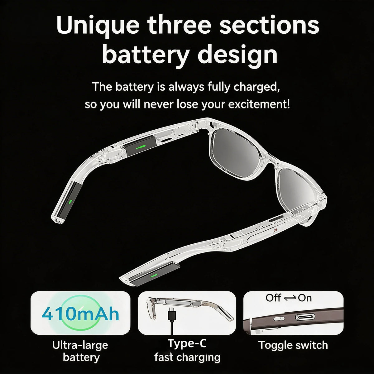 W&O Smart Camera Glasses With AI Translation And Open Ear Audio