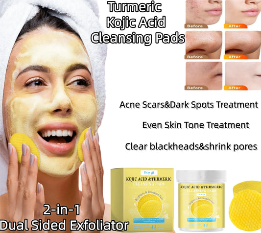 Hoygi Turmeric Kojic Acid Cleansing Pads For Dark Spot Brightening
