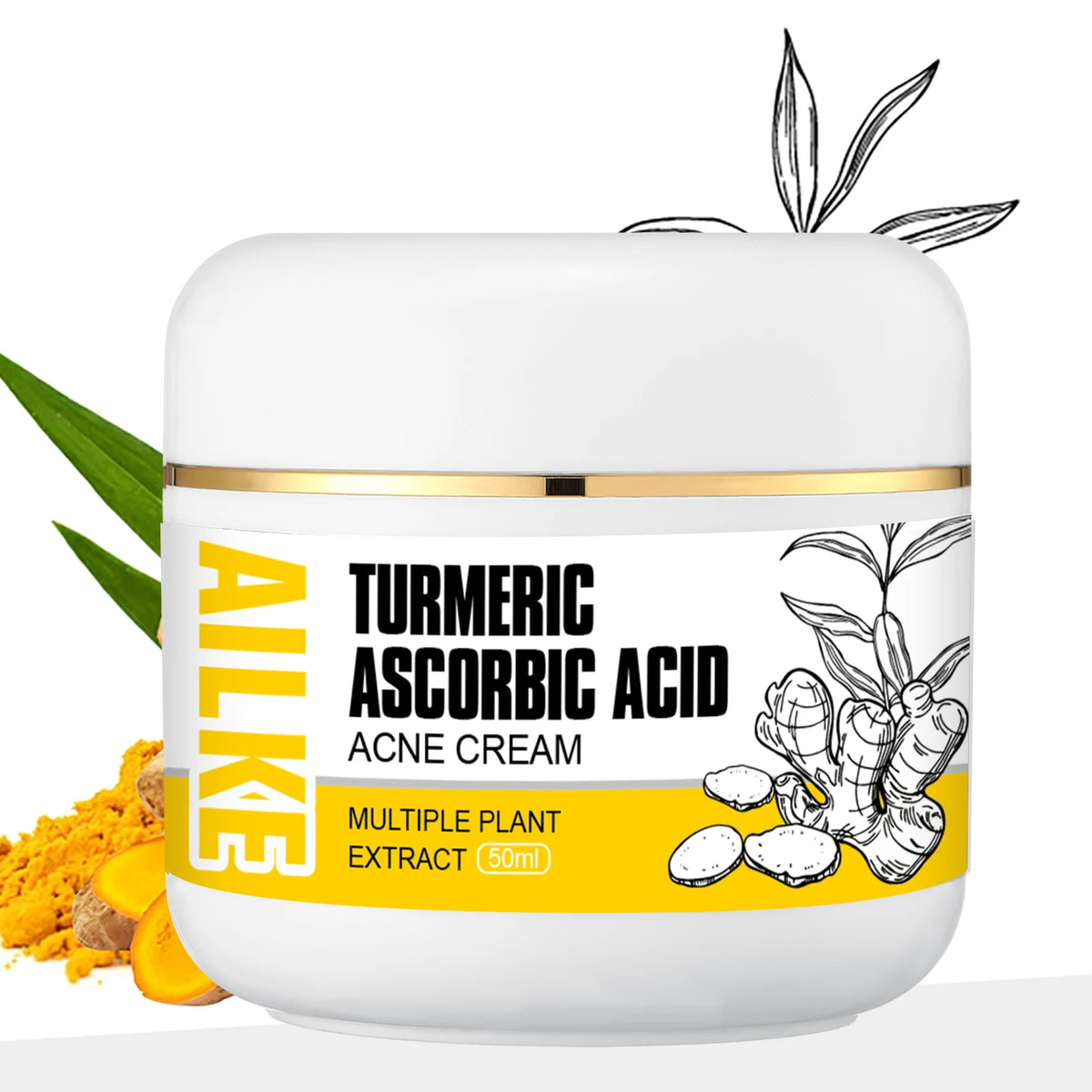 Ailke Natural Turmeric Skin Cleanser Lightens And Removes Acne