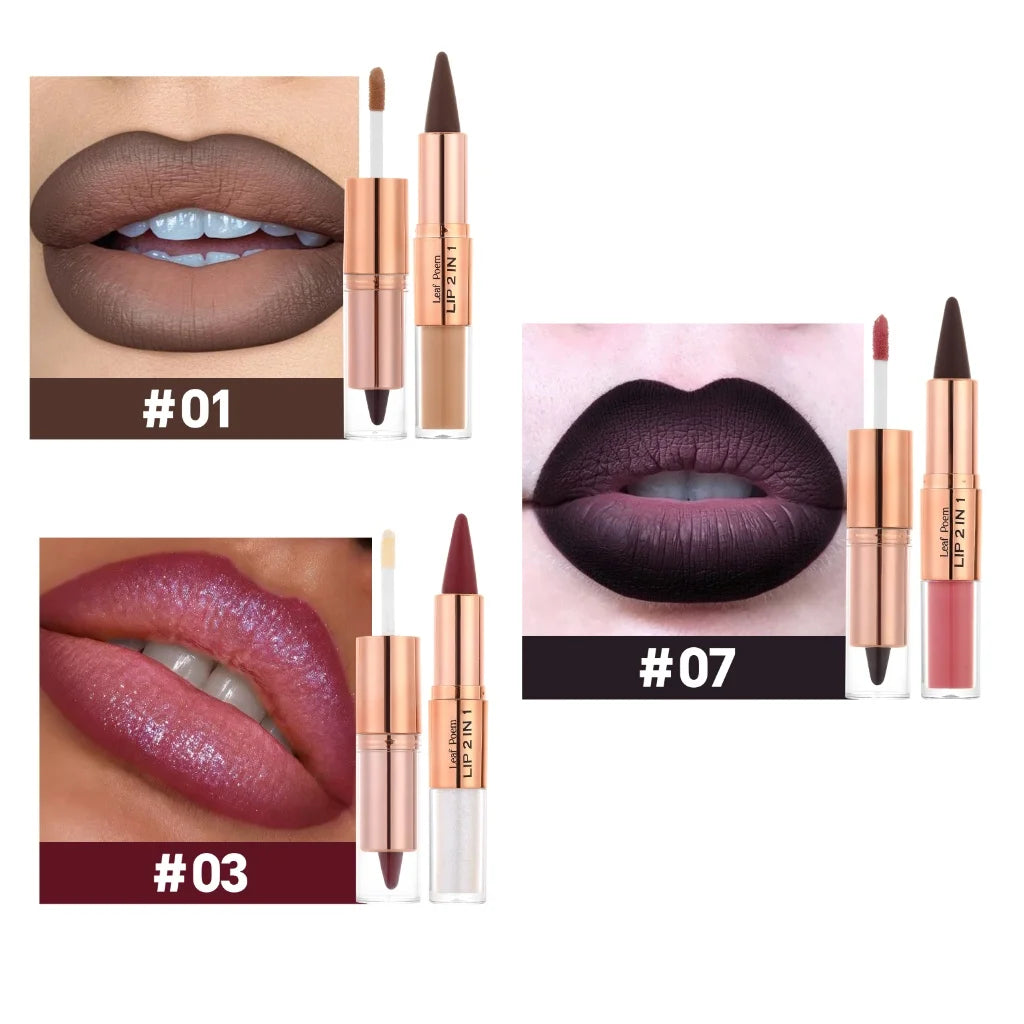 Dual Ended Lip Liner And Gloss Set For Women