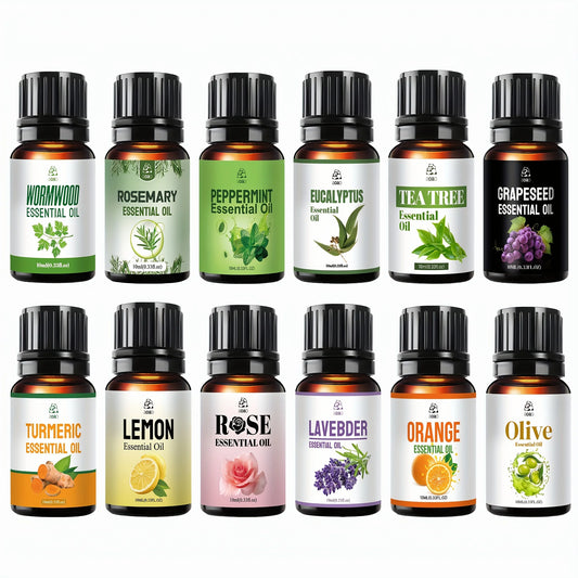 Aoao 12 Pc Essential Oil Blend For Facial Hair And Body Massage