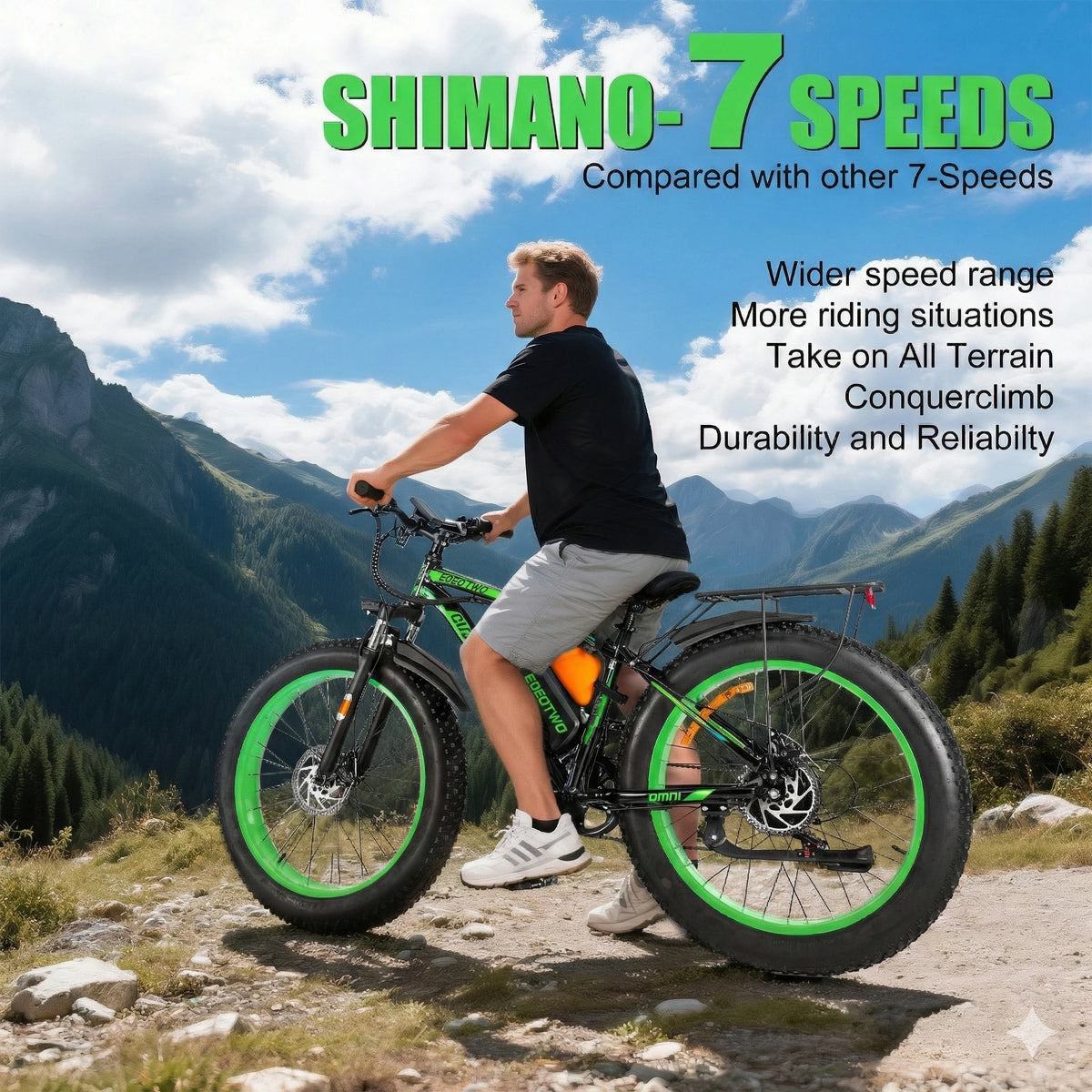 Eoeotwo Electric Bike Adults Fat Tire Ebike 1000W Motor