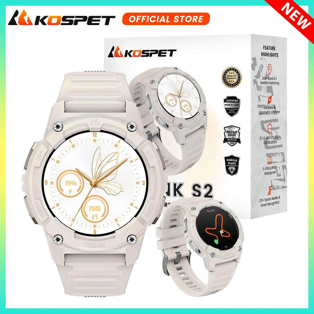 Kospet Tank S2 GPS AMOLED Smartwatch With Compass Altimeter