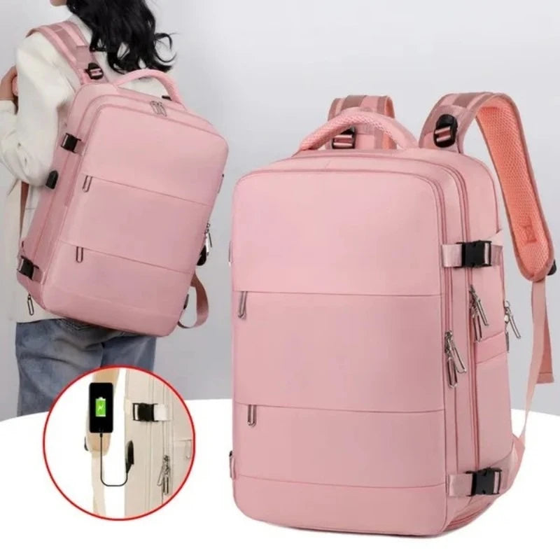 Water Resistant Laptop Backpack With USB Port For Business Travel