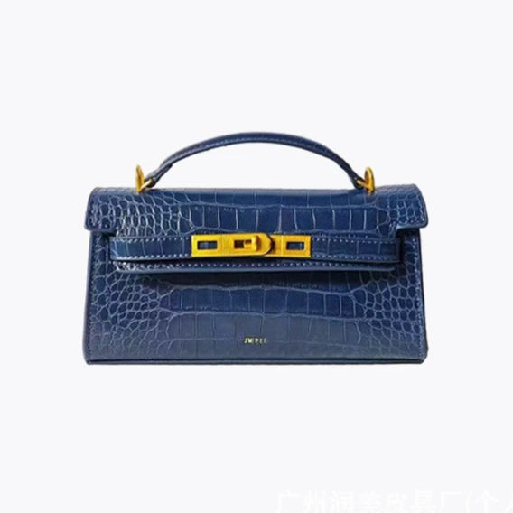 JW PEI Noor Leather Top Handle Handbag Crocodile Embossed