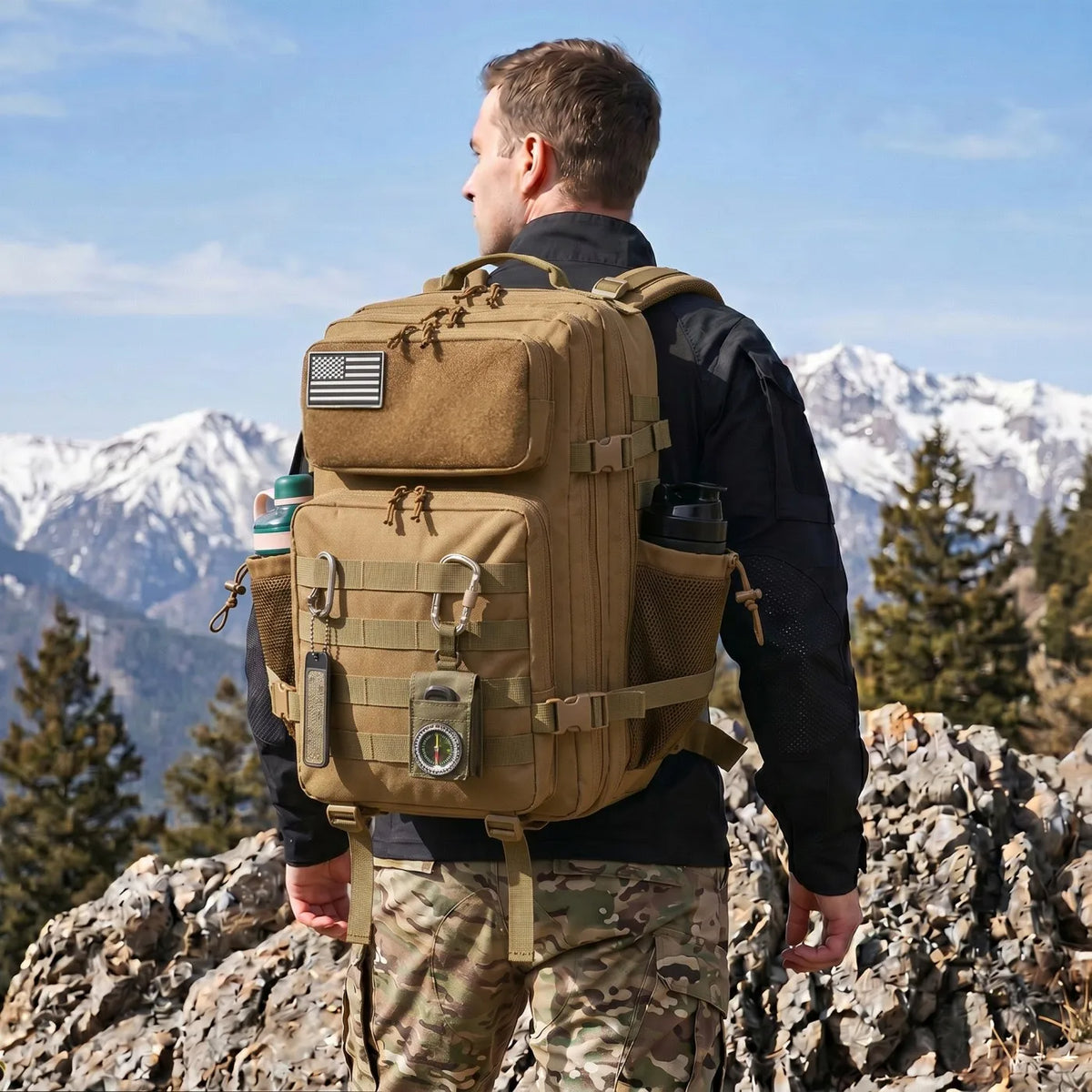 Refire Gear 45L Tactical Fishing Backpack With Bottle Holders