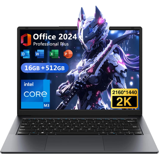 Zzenaero Windows 11 Pro Laptop With 14 Inch 2K Display