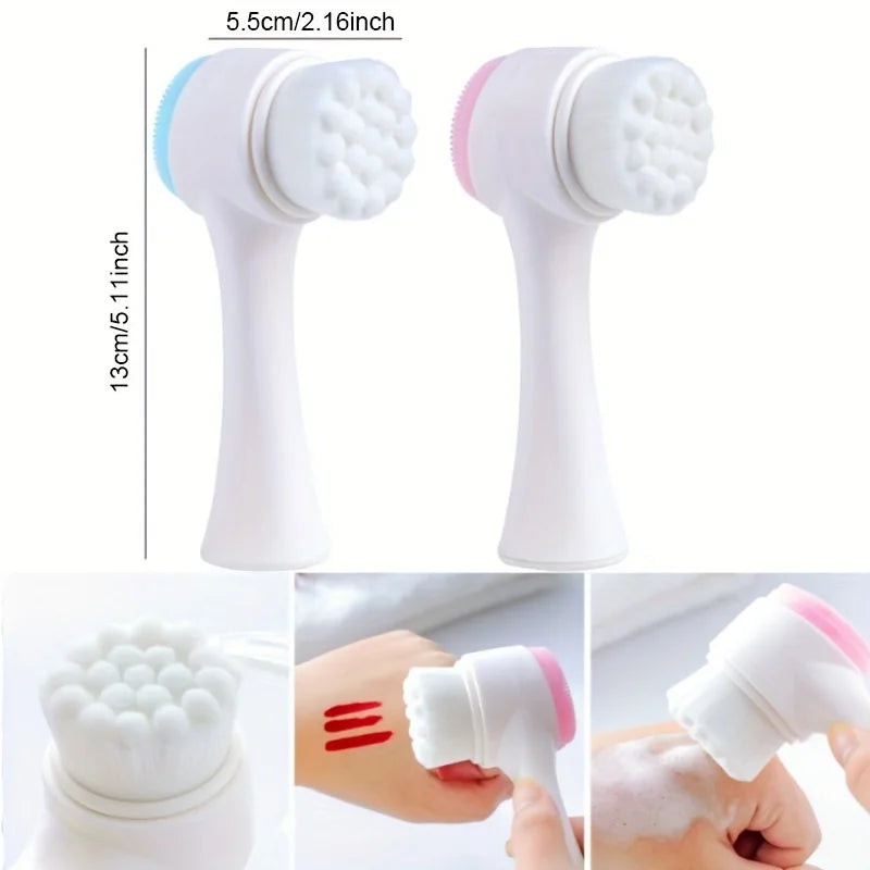 Silicone Double Sided Facial Cleansing Brush For Gentle Exfoliation