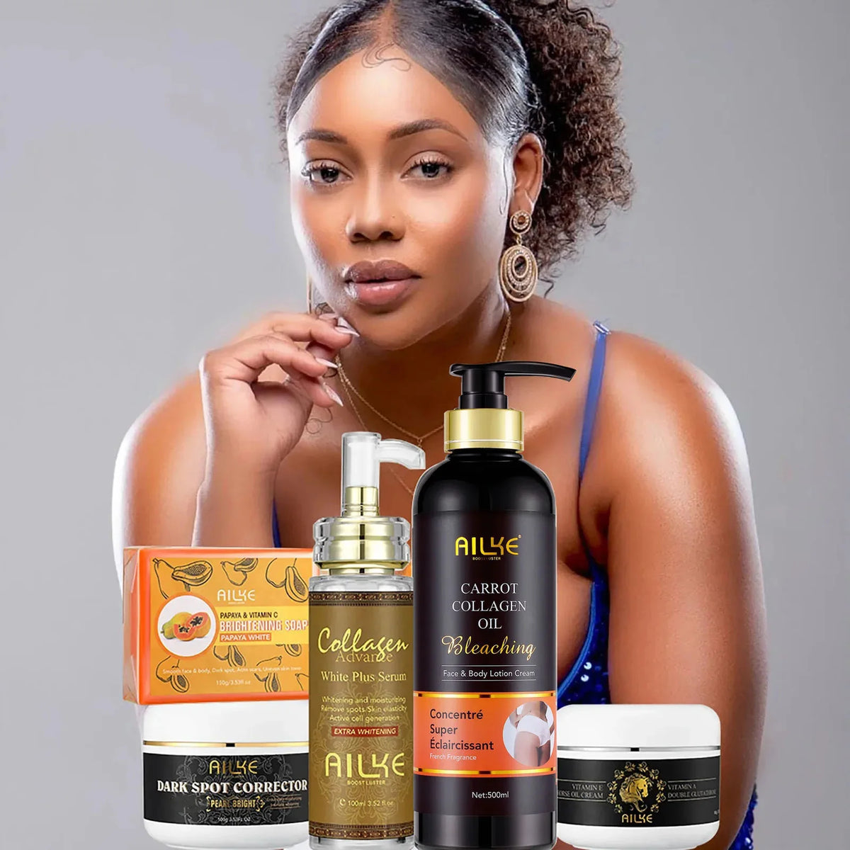 AILKE Collagen Skin Care Set For Women Whitening And Moisturizing