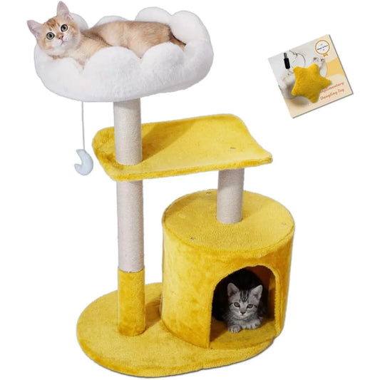 Nbvcx 33 Inch Multi Level Cat Tree Tower Cozy Padded Bed