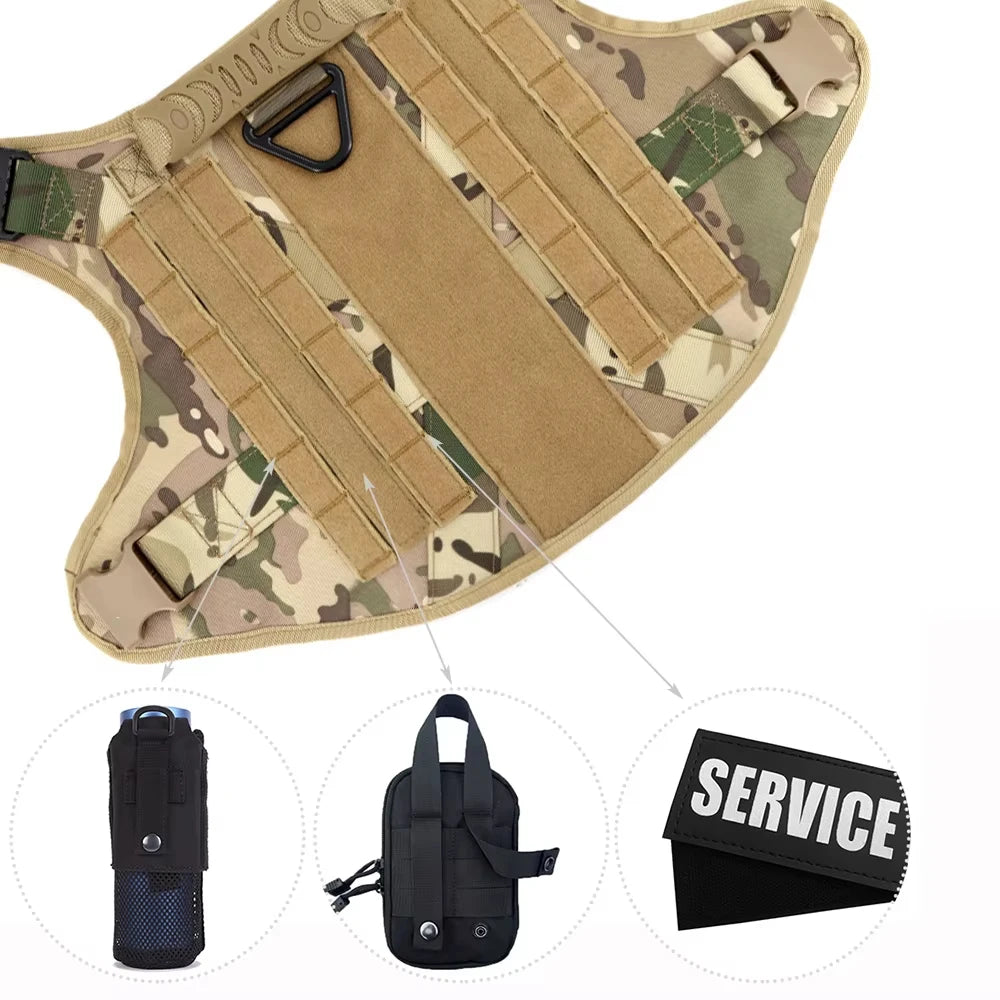 Tactical Dog Vest Harness Set With Collar And Leash For K9 Training