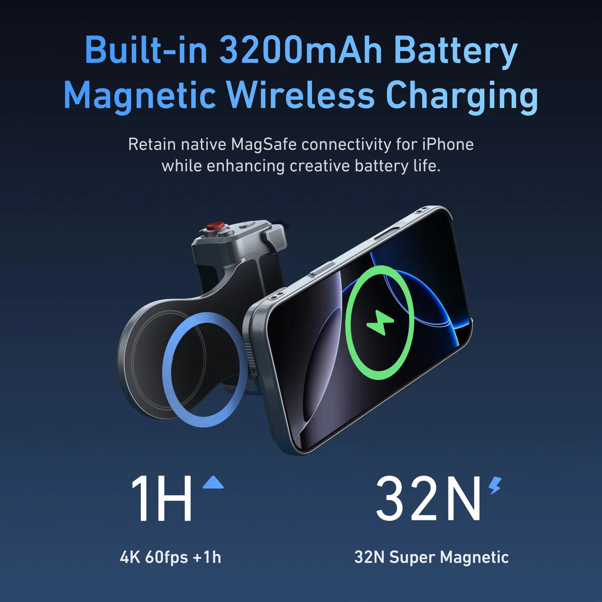 TELESIN Master Grip Kit for iPhone 17 Pro Promax Magnetic Phone Camera Grip 3200mAh Battery Wireless Charging Cooling Holder