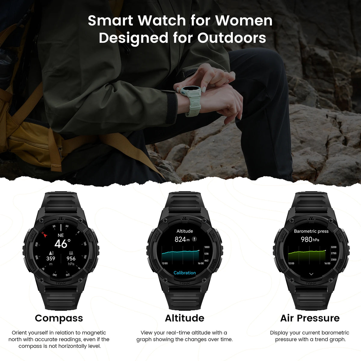 Kospet Tank S2 GPS AMOLED Smartwatch With Compass Altimeter