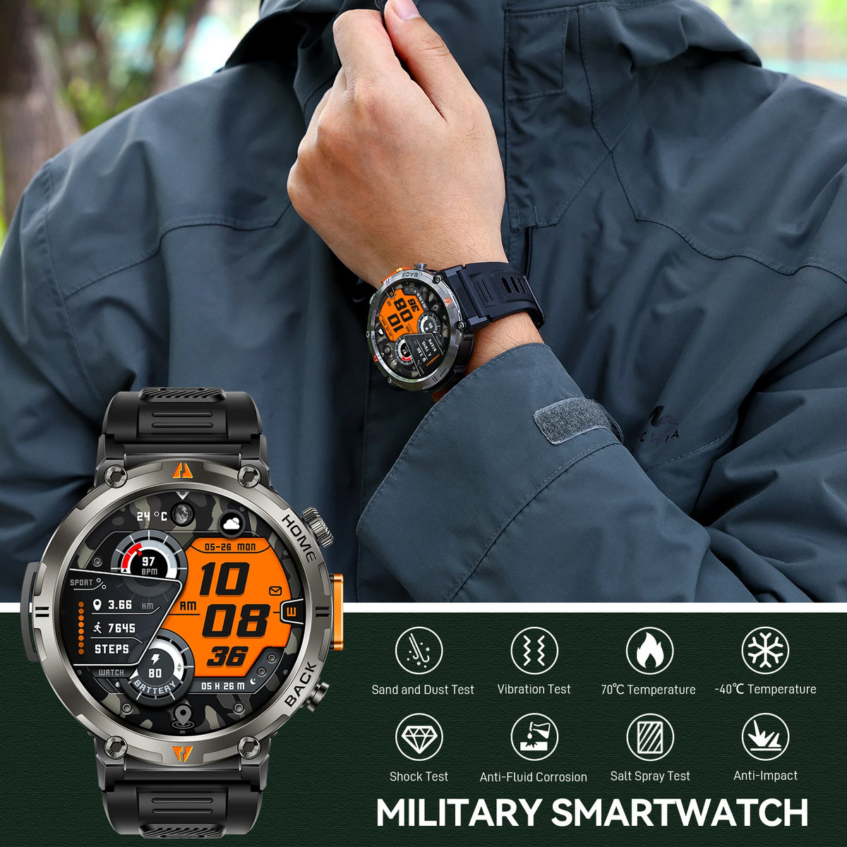 Eigiis Ke3 Smartwatch For Men Full Touch Health Monitor