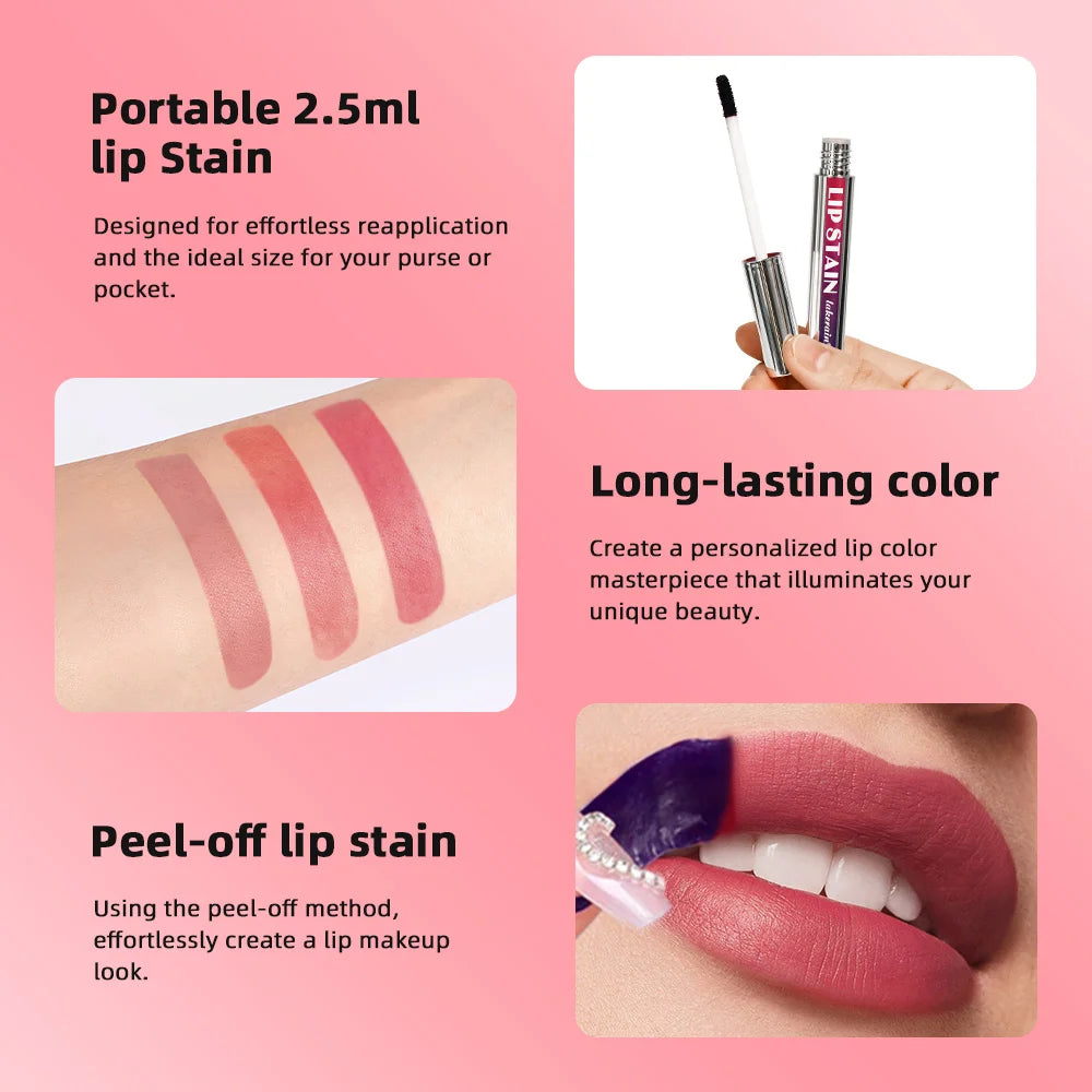 ibcccndc Peel Off Lip Stain Long Wear Non Transfer Makeup