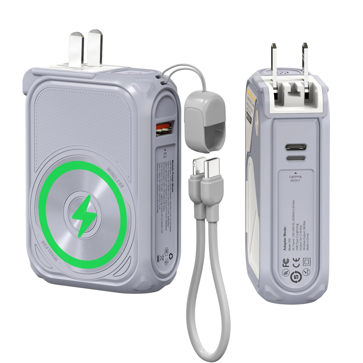 Prunus 10000mAh Wireless Power Bank With Fast Charging