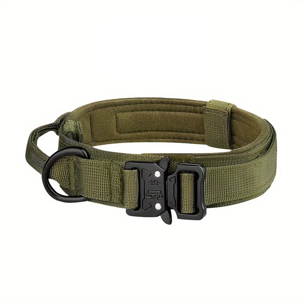 Adjustable Tactical Nylon Dog Training Collar And Leash Set With Quick Release Buckle