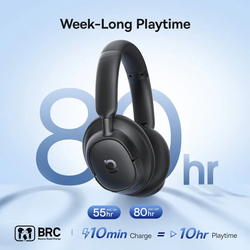 Baseus Hybrid Noise Cancelling Wireless Headphones With LDAC Bluetooth
