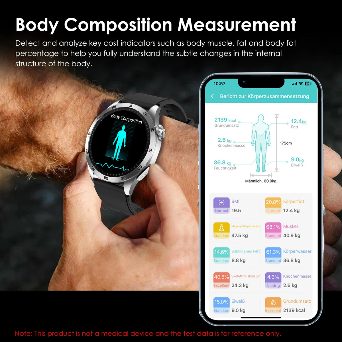 Male Health Smartwatch With ECG PPG Blood Pressure Monitor