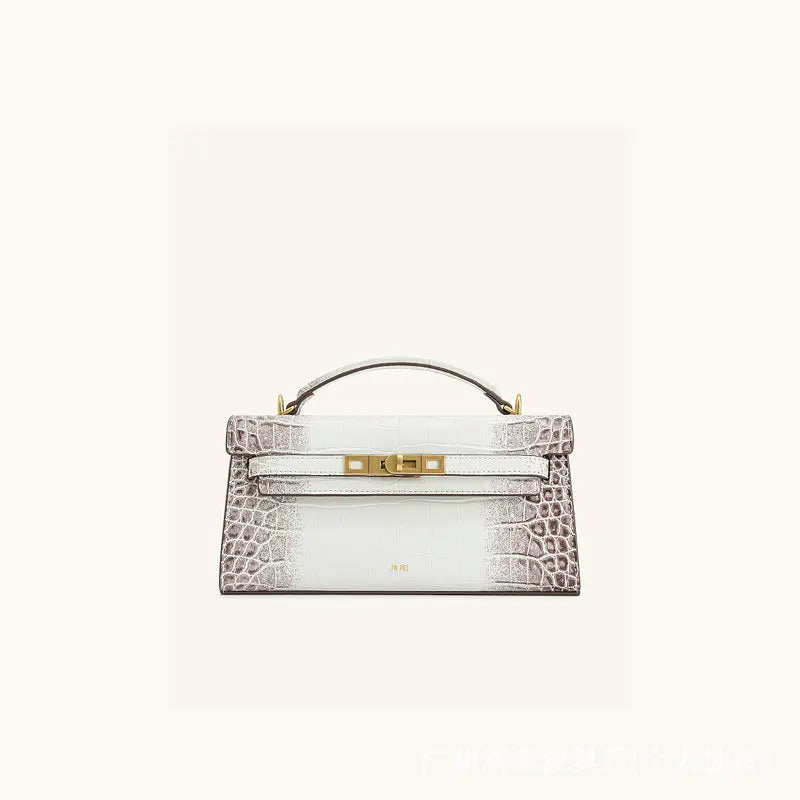 JW PEI Noor Leather Top Handle Handbag Crocodile Embossed