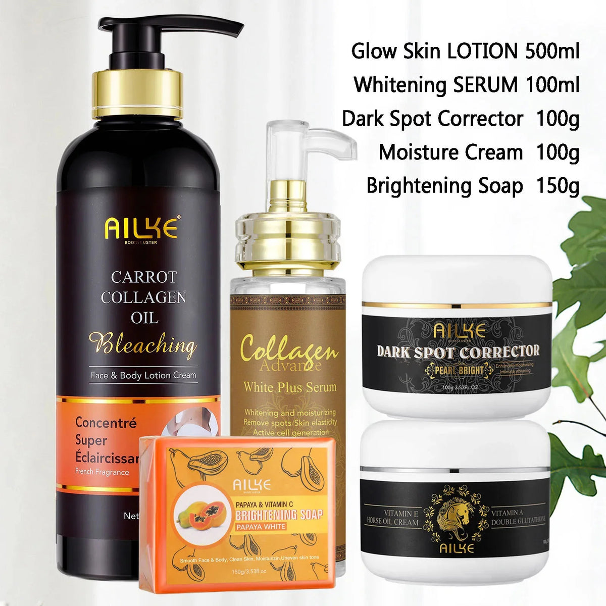 AILKE Collagen Skin Care Set For Women Whitening And Moisturizing