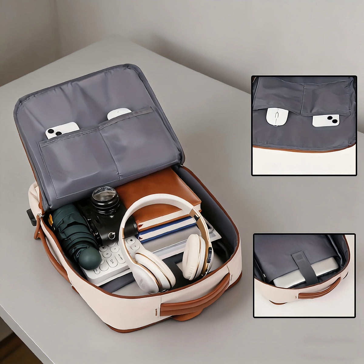 Ogehuafee Expandable Travel Laptop Backpack With Three Storage Bags