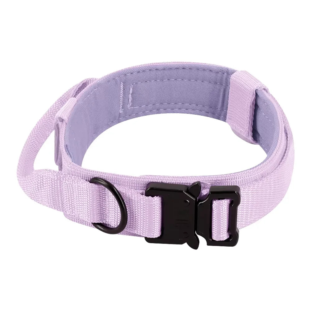 Adjustable Tactical Nylon Dog Training Collar And Leash Set With Quick Release Buckle