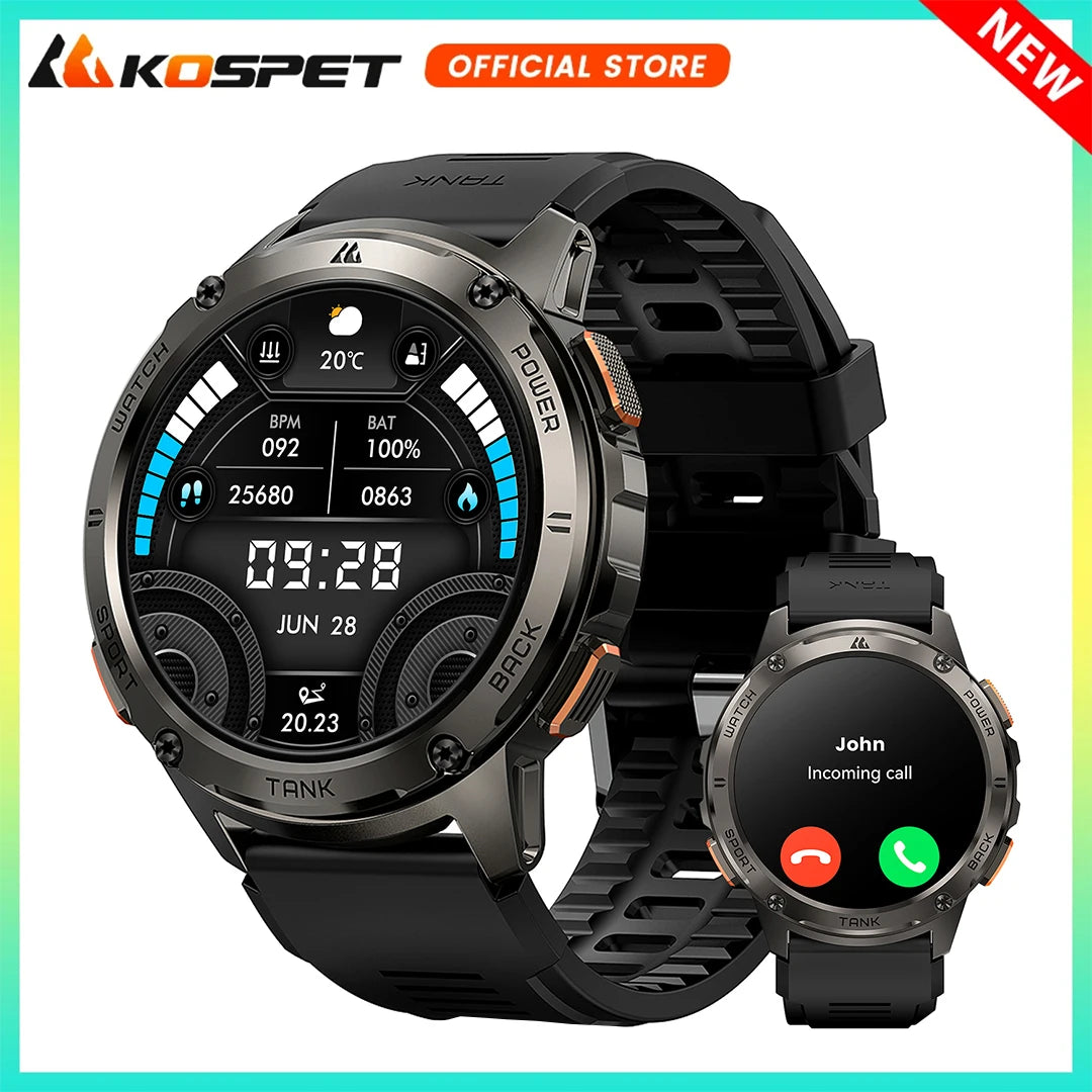 KOSPET Tank T3 Watch for Men with Call Text AMOLED