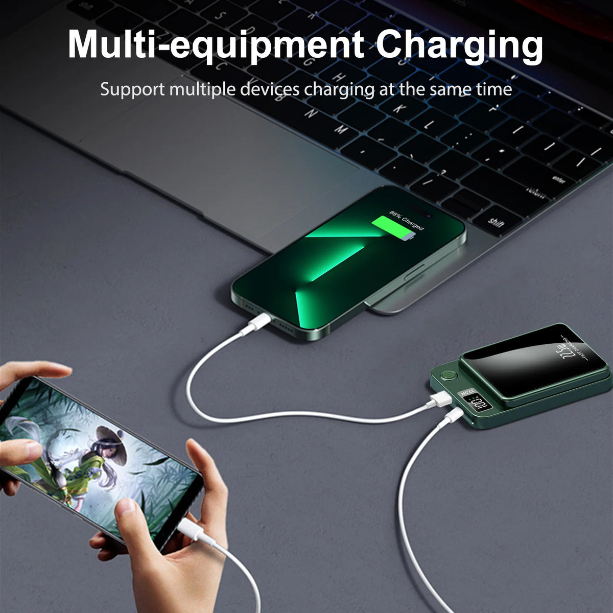 Magnetic Wireless Power Bank With Digital Display And Fast Charging